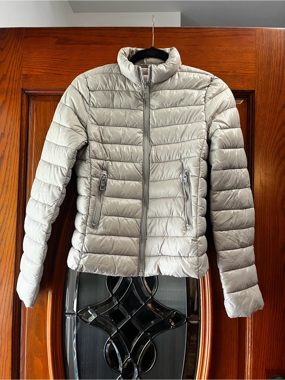Light Gray Packable Quilted Jacket - Women